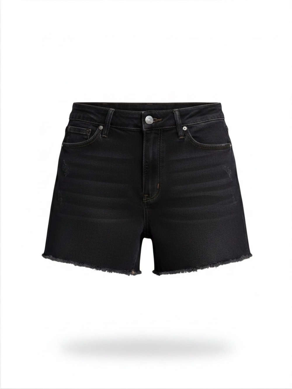 Judy Blue Black Tummy Control Frayed Hem Denim Shorts